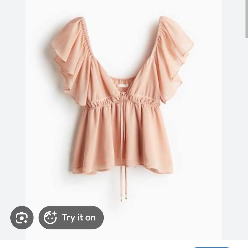 H&M Soft Peach Ruffle Blouse - Picture 2 of 2